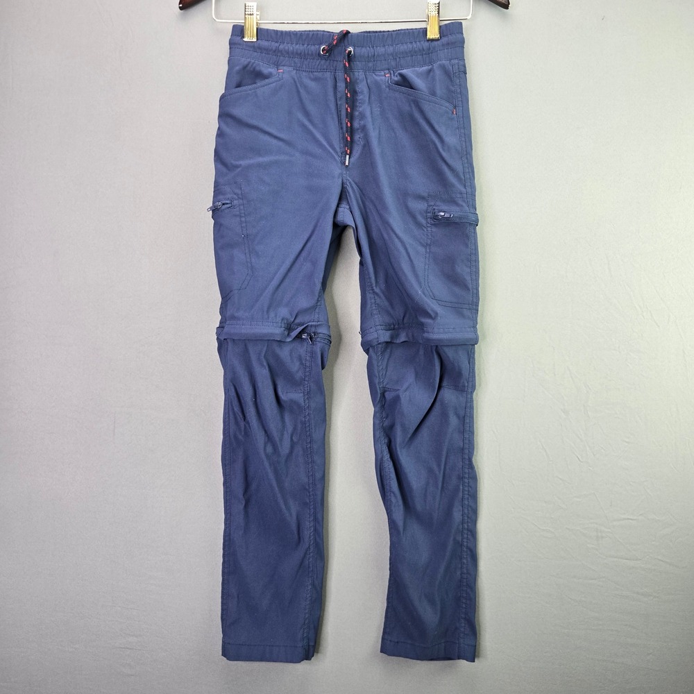 Eddie Bauer Kids Convertible Cargo Pants M 10/12 Navy Blue Zip Off Hiking Boys